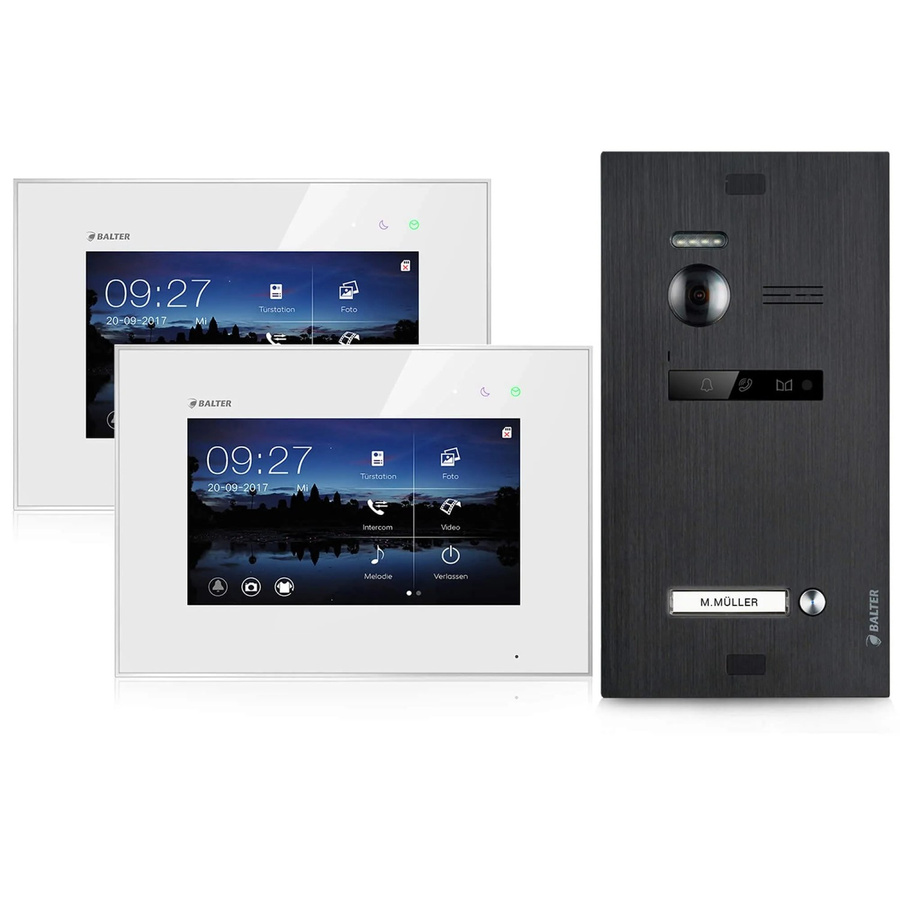 Balter EVO Video-Türsprechanlage für Einfamilienhäuser mit 2x 7 Zoll Monitor in Weiß-Schwarz - Bild 2