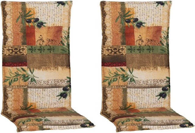 Beo Sitzauflage Glasgow Hochlehner 2er-Set Beige-Natur B/H: 120 x 48 cm - Bild 1