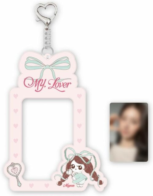 Withmuu Kpop Miyeon Mini-Album mit 12 PVC-Fotokartenhalter Schlüsselanhänger in Pink - Bild 1