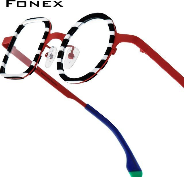 FONEX 85886 Korrektionsbrille, Vollrand, Quadrat, Unisex, Acetat, Titan - Bild 1