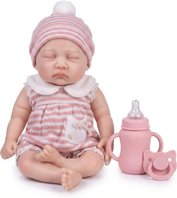 NPK Reborn-Puppe, Silikon, 13 Zoll, Weiß, Rosa / Pink - Bild 1