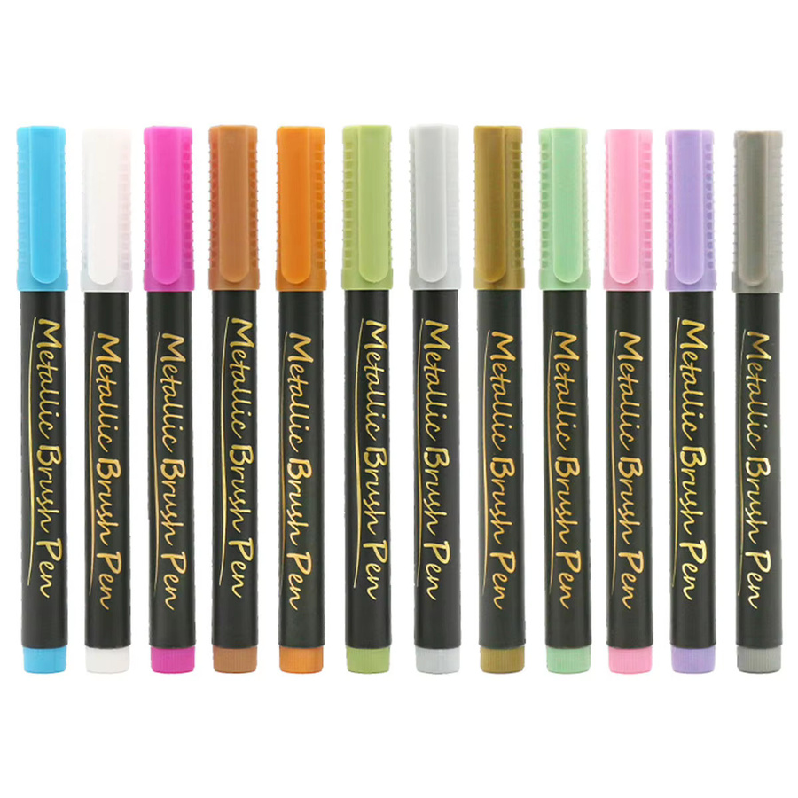 12 Stück Metallische Glitzermarkierungsstifte in Multicolour für Künstlerbedarf und Felsmalerei - Bild 5