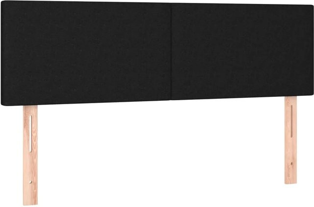 vidaXL LED Kopfteil Schwarz mit USB-Ladeanschluss und integrierter Beleuchtung, B/T/H: 144 x 5 x 78-88 cm - Bild 1