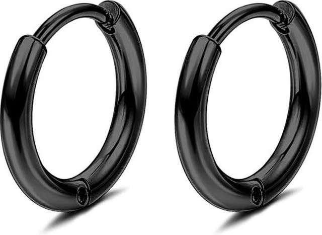 YULIN Creolen Set, Edelstahl, Schwarz, Unisex - Bild 1