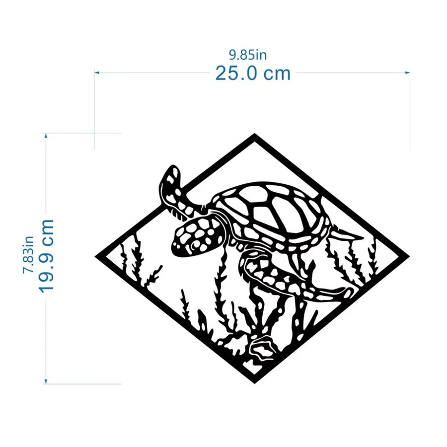 CIFBUY Wanddekoration Meeres-Schildkröte aus Metall als Wandbehang im Strand-Design - Bild 3