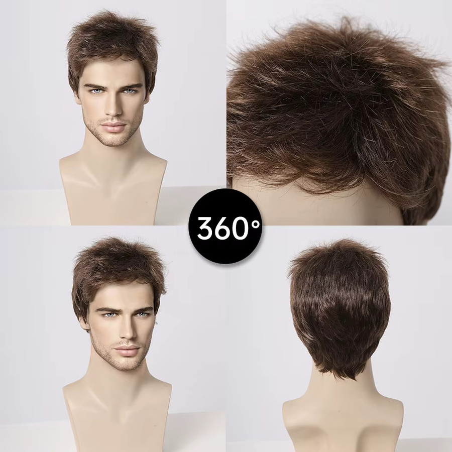 EASIHAIR Herren Perücke, kurze Pixie Cut, braun, synthetisch - Bild 4