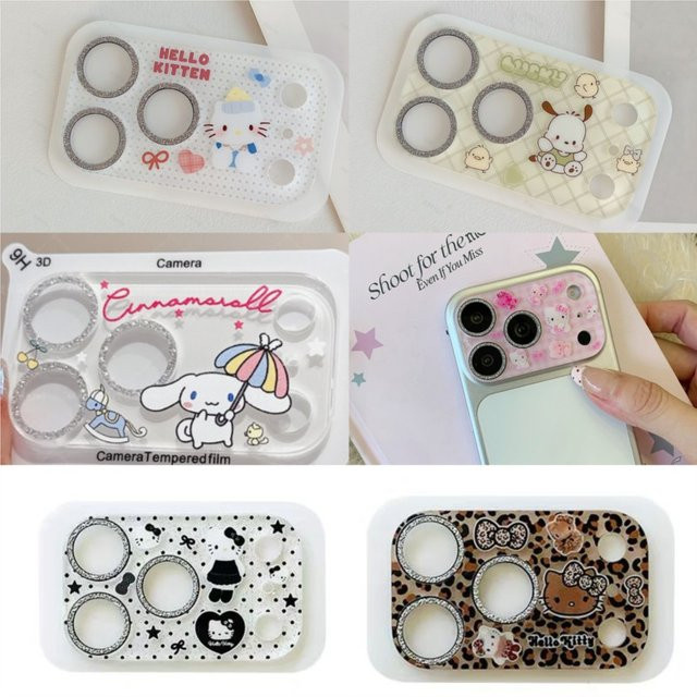 Moetch Kameraschutz Objektivfolie und HD Schutzglas Vollabdeckung mit Cartoon My Melody Pochacco Kitty für iPhone 17 Pro Max und iPhone 17 Pro, Transparent - Bild 1