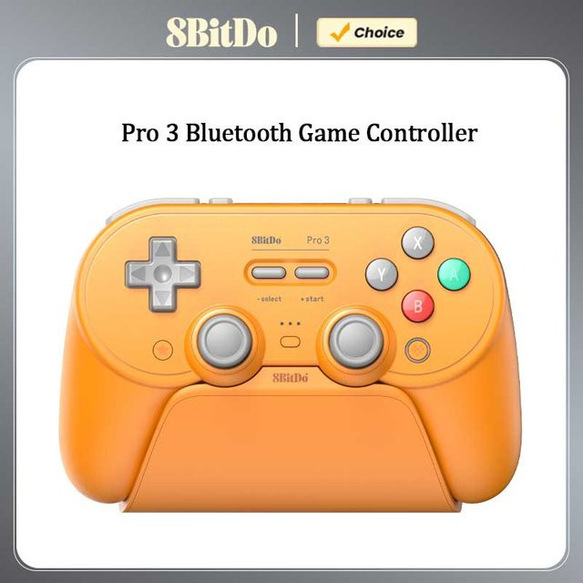 8BitDo Pro 3 Bluetooth-Gamecontroller mit TMR-Joysticks in Orange für Nintendo Switch, PC, Android und iOS - Bild 1