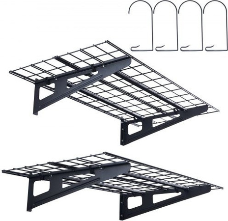 VEVOR 2er-Set Wandregal aus Stahl für Garage und Werkstatt, Schwarz, B/T/H: 122 x 62 x 20 cm