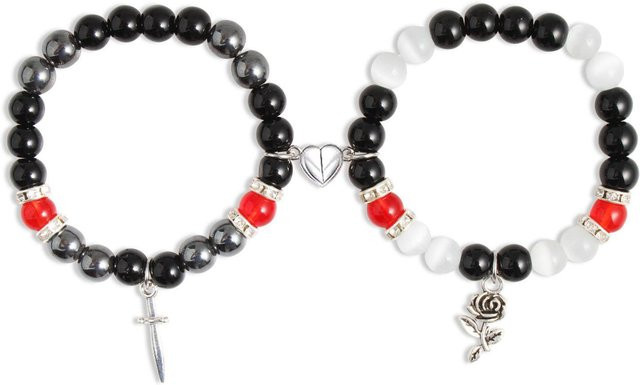 YIRAN Perlenarmband, Messing, Schwarz, Unisex - Bild 1