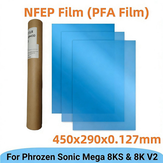 3 Stück NFEP/PFA-Folie für Phrozen Sonic Mega 8KS, 8K V2, HALOT Mega und Saturn 3 Ultra, B/T/H: 450 x 290 x 0,127 mm - Bild 1