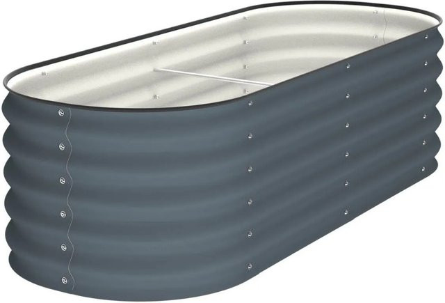 VidaAtHome.de ALVARE Gartenbeet aus Metall in Graphitgrau und Silber, B/T/H: 155 x 61 x 43 cm - Bild 1