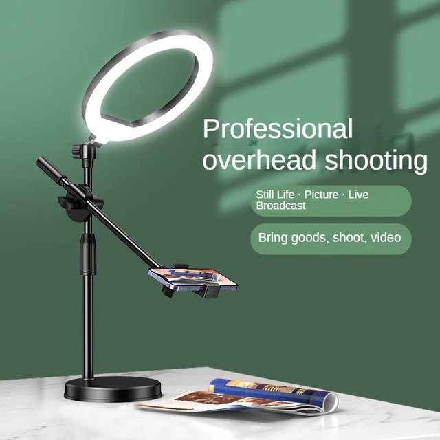Handy Overhead-Stativ für Desktop-Aufnahmen, Live-Streaming, Fotografie und Kalligraphie, Schwarz - Bild 1