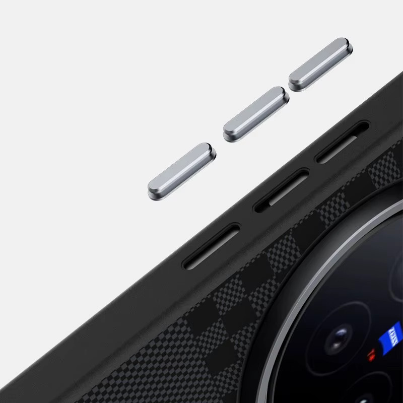 Stoßfeste Magnet-Lederhülle für Vivo X300, X200 Pro und X200 Ultra in Schwarz - Bild 4