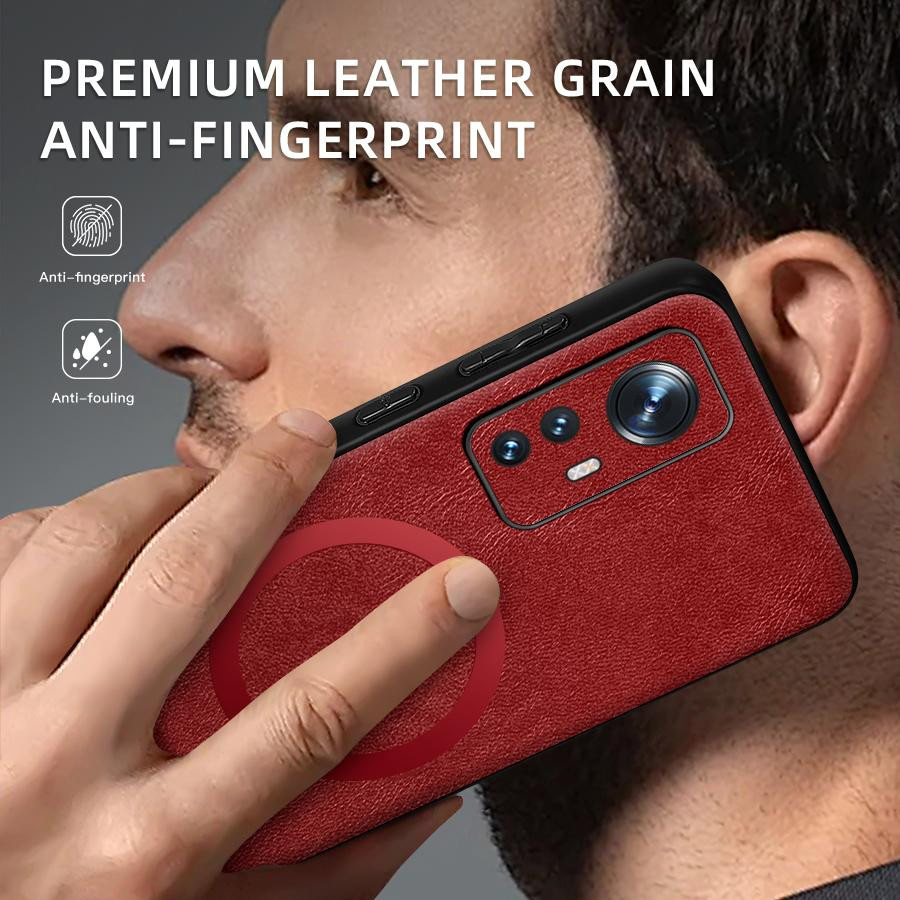 Xiaomi Handyhülle aus PU-Leder mit Magnetring und weichen Kanten in Rot für Xiaomi 12 12S 12X 12 Pro 12s Pro 12s Ultra 12 Lite - Bild 2