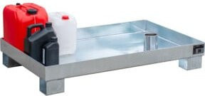 Bauer Südlohn Auffangwanne AW 60-3 aus Stahl, feuerverzinkt, Farbe: Silber, B/T/H: 80,0 x 44,0 x 20,5 cm - Bild 1