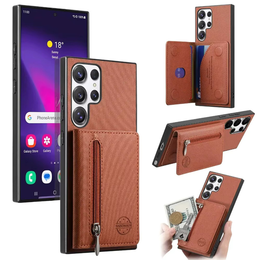 Leder-Handyhülle mit Kartenfach und Telefonfunktion für Samsung Galaxy S25 S24 Ultra S23 FE S22 Plus A55 A35 A16 A07 in Pink - Bild 7