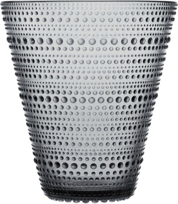 Iittala Kastehelmi Vase aus Glas in Grau mit Punktmuster für Schnittblumen und Dekoration - Bild 1