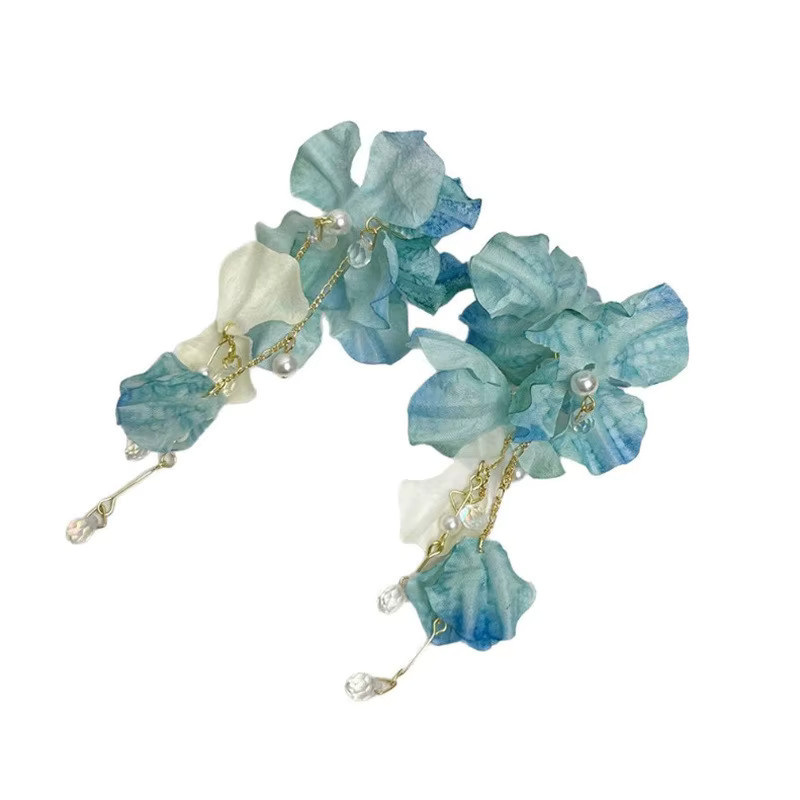 LATS Ohrringe, blaue Blumen, Kristall, Damen, Bunt - Bild 4