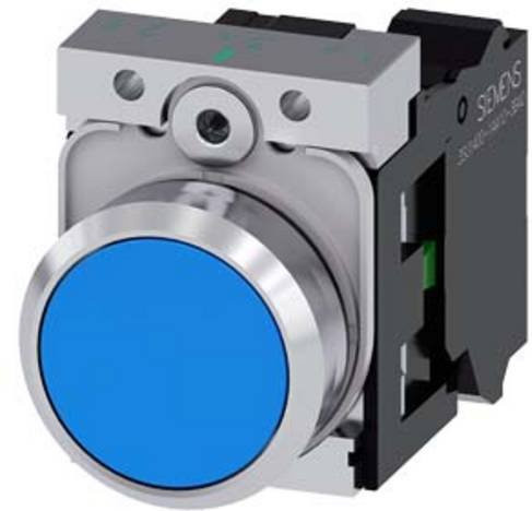 Siemens Drucktaster aus Metall in Blau 3SU1150-0AB50-3BA0 - Bild 1