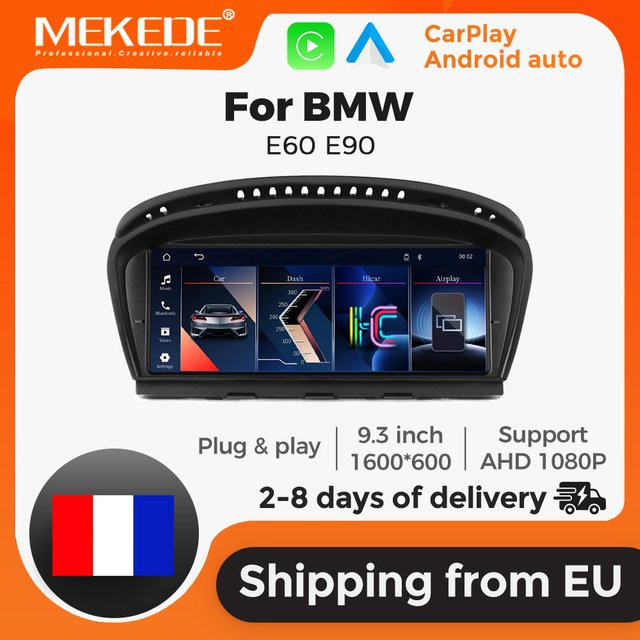 MEKEDE Linux System Autoradio mit 9,3 Zoll HD Touchscreen, Wireless Carplay und Android Auto für BMW 3er 5er Serie E60 E61 E63 E64 E90 E91 E92 E93 CIC CCC System, Schwarz - Bild 1