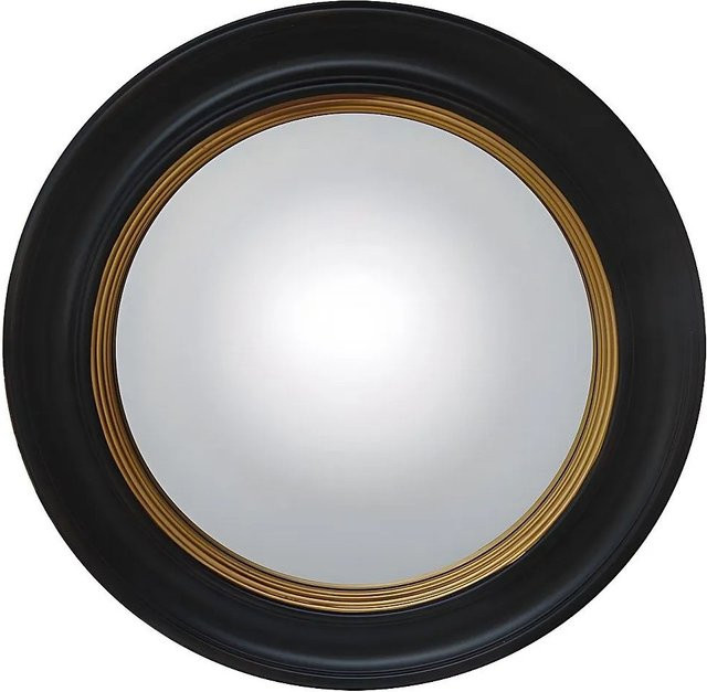 Vente-unique Wandspiegel Franklin rund in Schwarz mit Eukalyptusholz, Durchmesser: 66 cm - Bild 1