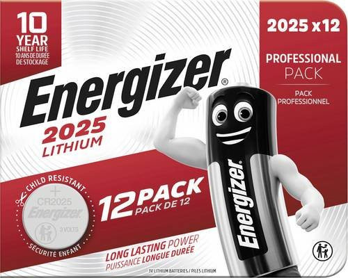 Energizer CR2025 Lithium Knopfzelle 3V 163 mAh 12 Stück - Bild 1