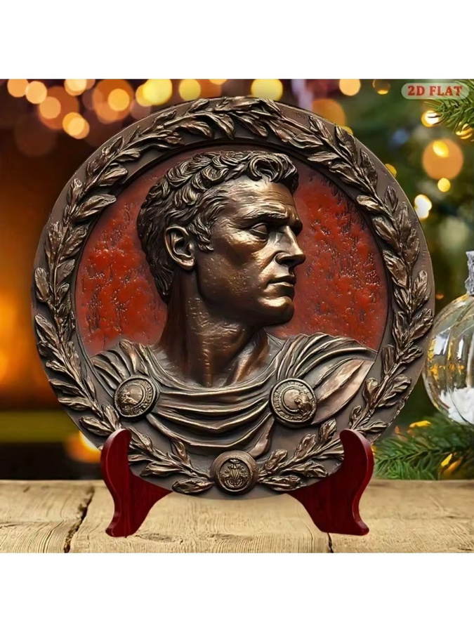 CIFBUY Caesar-Büste Wanddekoration Vintage Metall Römische Statue Schild in Braun - Bild 3
