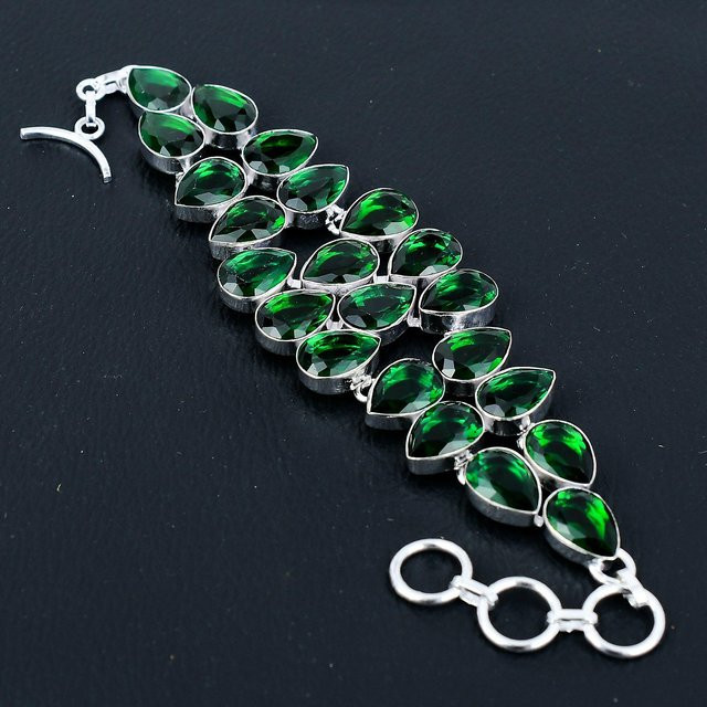 Armband 925 Silber, Grüner Turmalin, Unisex - Bild 1