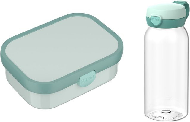 Mepal Campus Lunchset aus transparentem Kunststoff mit auslaufsicherer Flasche und Klappdeckel, 2er Set, 600 ml und 750 ml - Bild 1