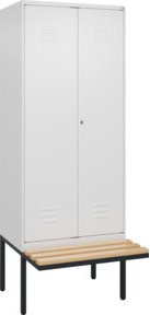 C+P PSA Doppel-Spind Classic PLUS Sitzbank mit 2 Abteilen, Buche-Hartholz und Zylinderschloss, B/T/H: 212 x 80 x 81,5 cm - Bild 1