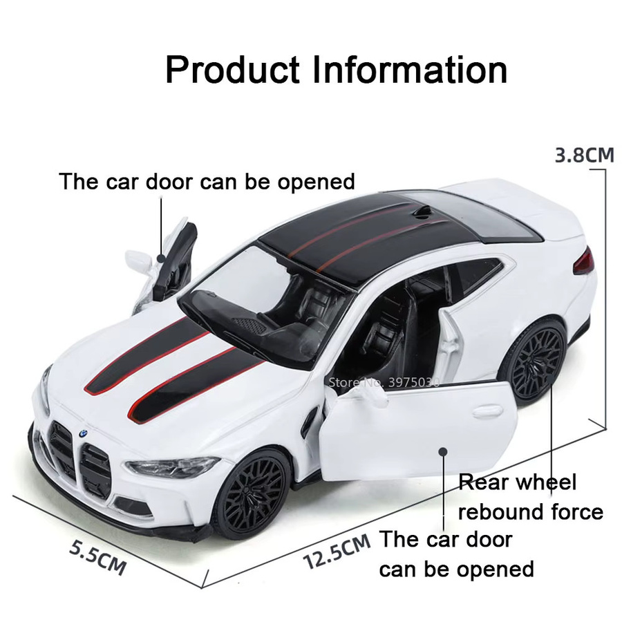 MAKEDA BMW M4 CSL Diecast Auto, 1:36, Metall, Türen geöffnet - Bild 2
