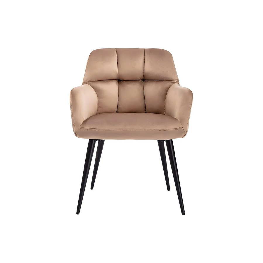 Vente-unique Stuhl Pega in Beige aus Samt mit Metallgestell, Breite: 58,5 cm - Bild 2