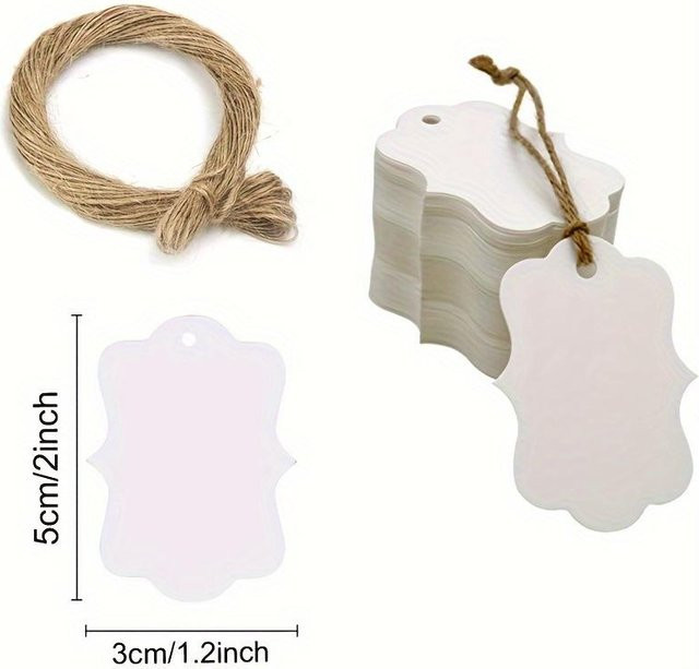 Geschenkanhänger aus Kraftpapier mit Schnur von ouyaohong in Weiß - Bild 1