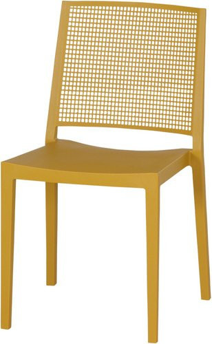 SIENA GARDEN Stapelstuhl SQUARE in Gelb Mustard, UV-beständig und stapelbar - Bild 1