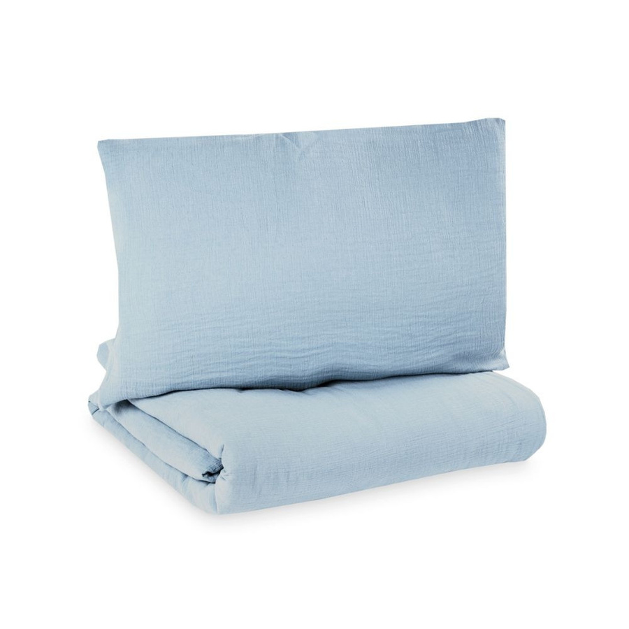 Zöllner Musselin Bettwäsche für Kinder in Denim Blue mit Bettbezug und Kissenbezug, B/T/H: 135 x 100 cm und 60 x 40 cm - Bild 1