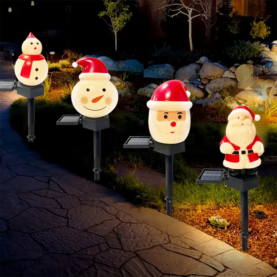 Peach Forest Solar Gartenstecker Weihnachten Santa Claus und Schneemann Wasserdicht für Außenbereich, Mehrfarbig - Bild 6