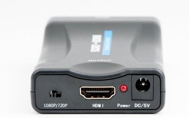 Techtrusty SCART auf HDMI Konverter Adapter in Schwarz für 1080P HD Auflösung - Bild 1