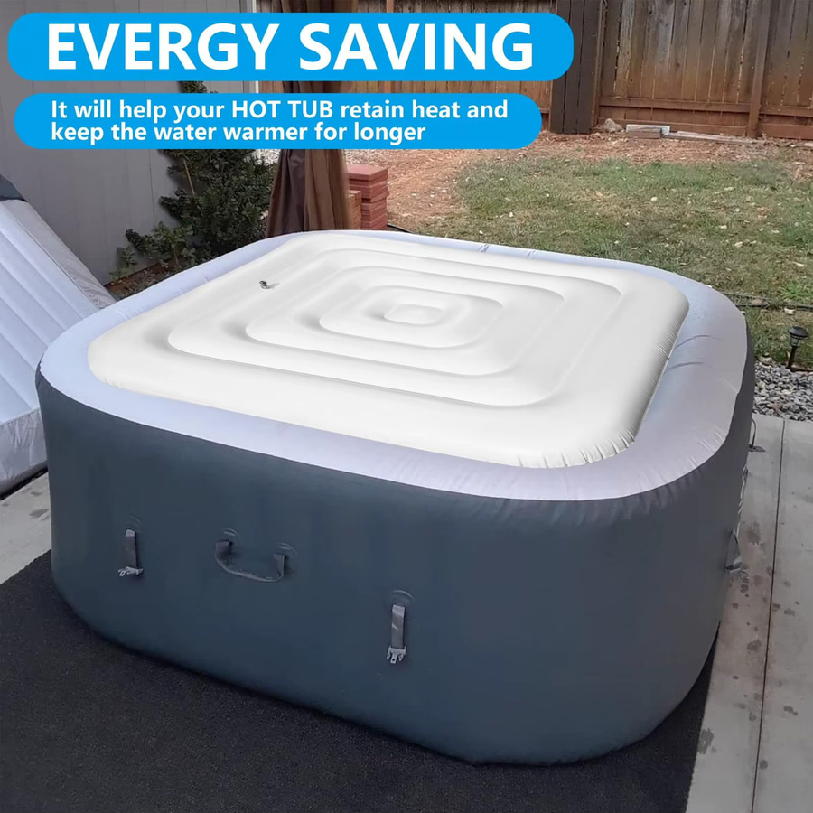 Fdit Aufblasbare Whirlpoolabdeckung aus PVC, Thermische Poolabdeckung zur Energieeinsparung, Durchmesser: 130 cm - Bild 3