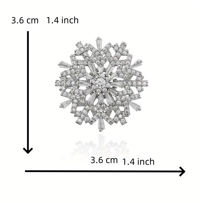 shmik Brosche Schneeflocke, Silber, Kristall, Damen - Bild 2