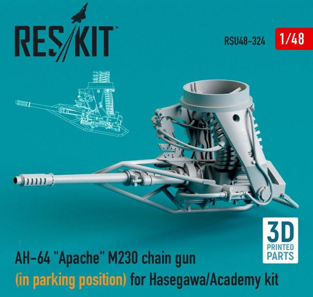 Hasegawa AH-64 Apache M230 chain gun, Fahrzeug, 1:48 - Bild 1