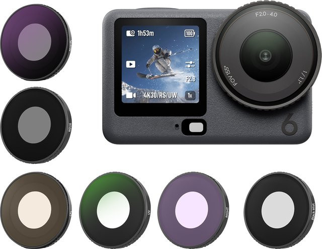 Mecoright Filterset für DJI Action 6 mit UV, CPL und ND8/16/32/64 Filtern für Kamera und Drohnen - Bild 1