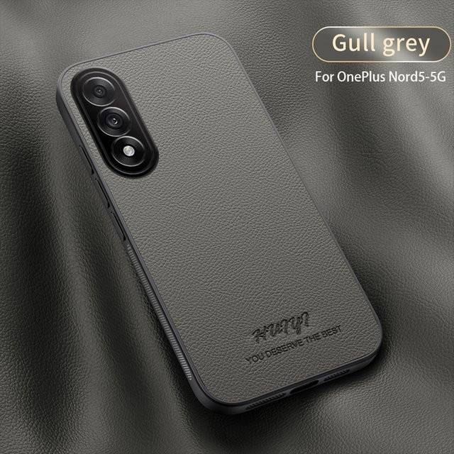 Luxuriöse Business Handyhülle aus weichem Leder mit magnetischer Abdeckung für OnePlus Nord 5, CE5 und Nord5 5G in Grau - Bild 1