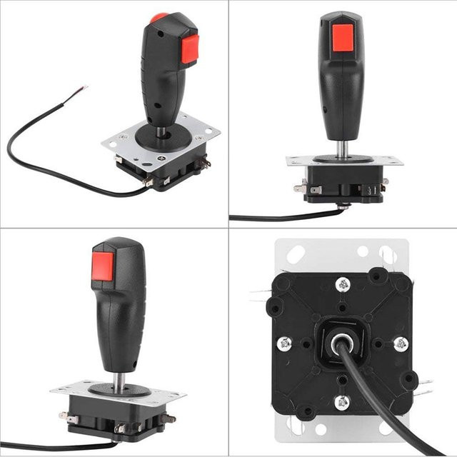 elenxs Arcade Joystick Flight Stick mit Vibrationstrigger, roter Fire Button und 8-Wege-Richtungssteuerung für DIY-Projekte - Bild 1
