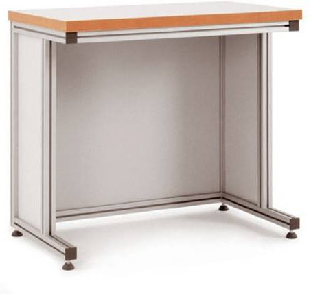 Manuflex AA5112 Pulttisch ALU mit Linoleumplatte in Grau und Multicolour, höhenverstellbar, B/T/H: 200 x 80 x 75-76,7 cm - Bild 1
