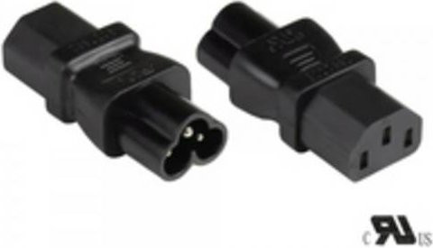Good Connections Stromadapter Kaltgeräte-Stecker C6 gerade auf Kaltgeräte-Buchse C13 gerade, schwarz - Bild 1