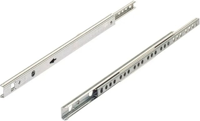 Hettich Kugelteilauszug für Schubkästen in Silber mit 17 mm Nut und einer Länge von 250 mm bis 410 mm - Bild 1