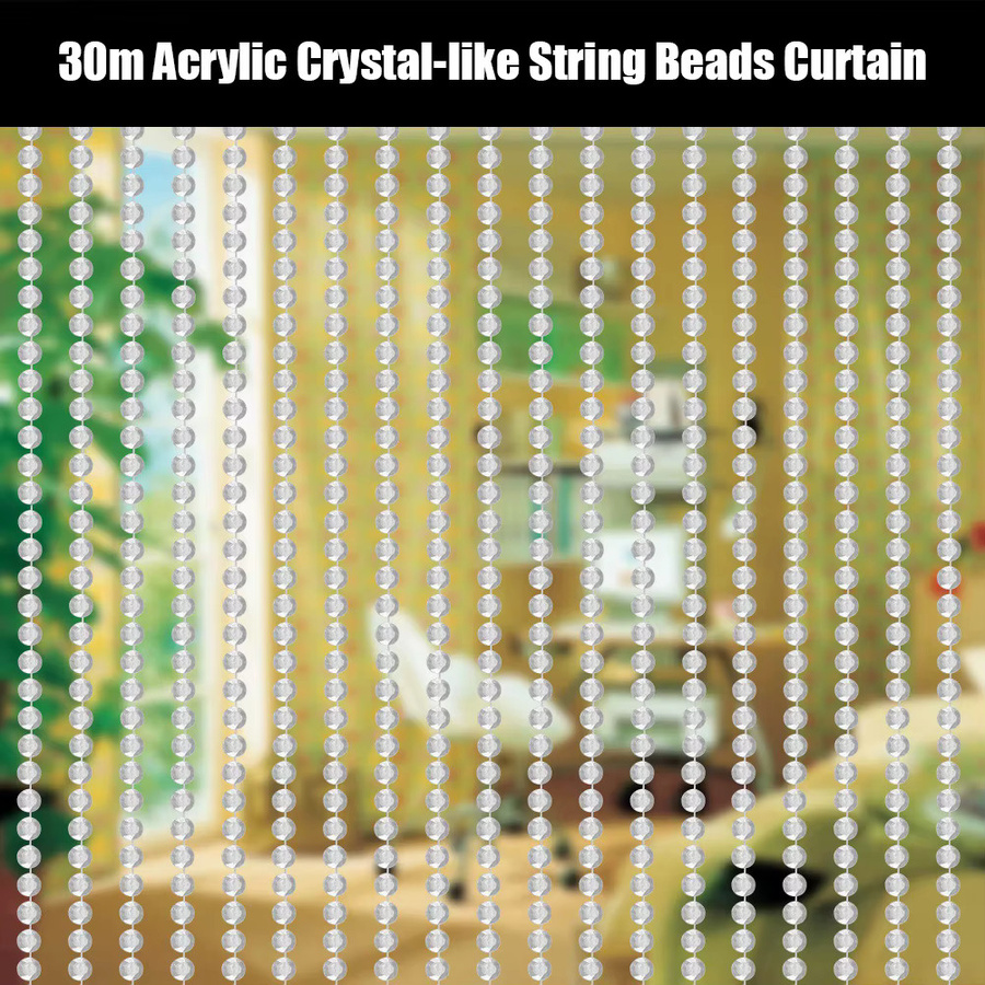 Aramox Acryl Kristall Perlenkette Transparent für DIY Handwerk und Dekorationen wie Hochzeit oder Party, 30 m - Bild 2