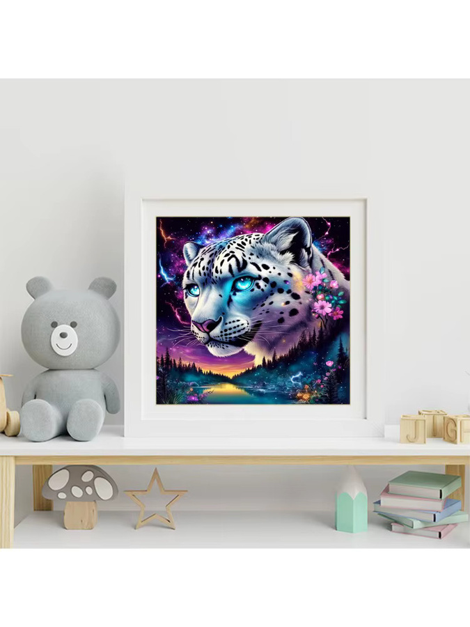 EverShine Diamant-Stickerei Leoparden-Bild als Strass-Mosaik Wandkunst in Multicolour, B/H: 20 x 20 cm - Bild 3