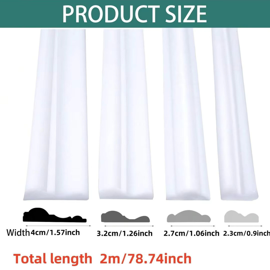 Selbstklebende PVC Wandverkleidung in Weiß, klassische Formverkleidung für Stuhlschienen und Wände, Länge: 2 m - Bild 2